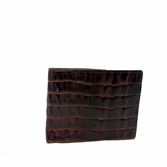 Missoni Italia Brown Crocodile Embossed Leather Wallet Bifold Men’s VTG - Picture 4 of 9